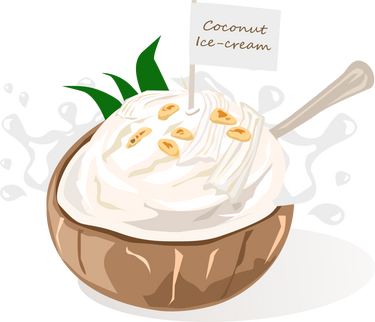 Coconut ice-cream clipart cartoon